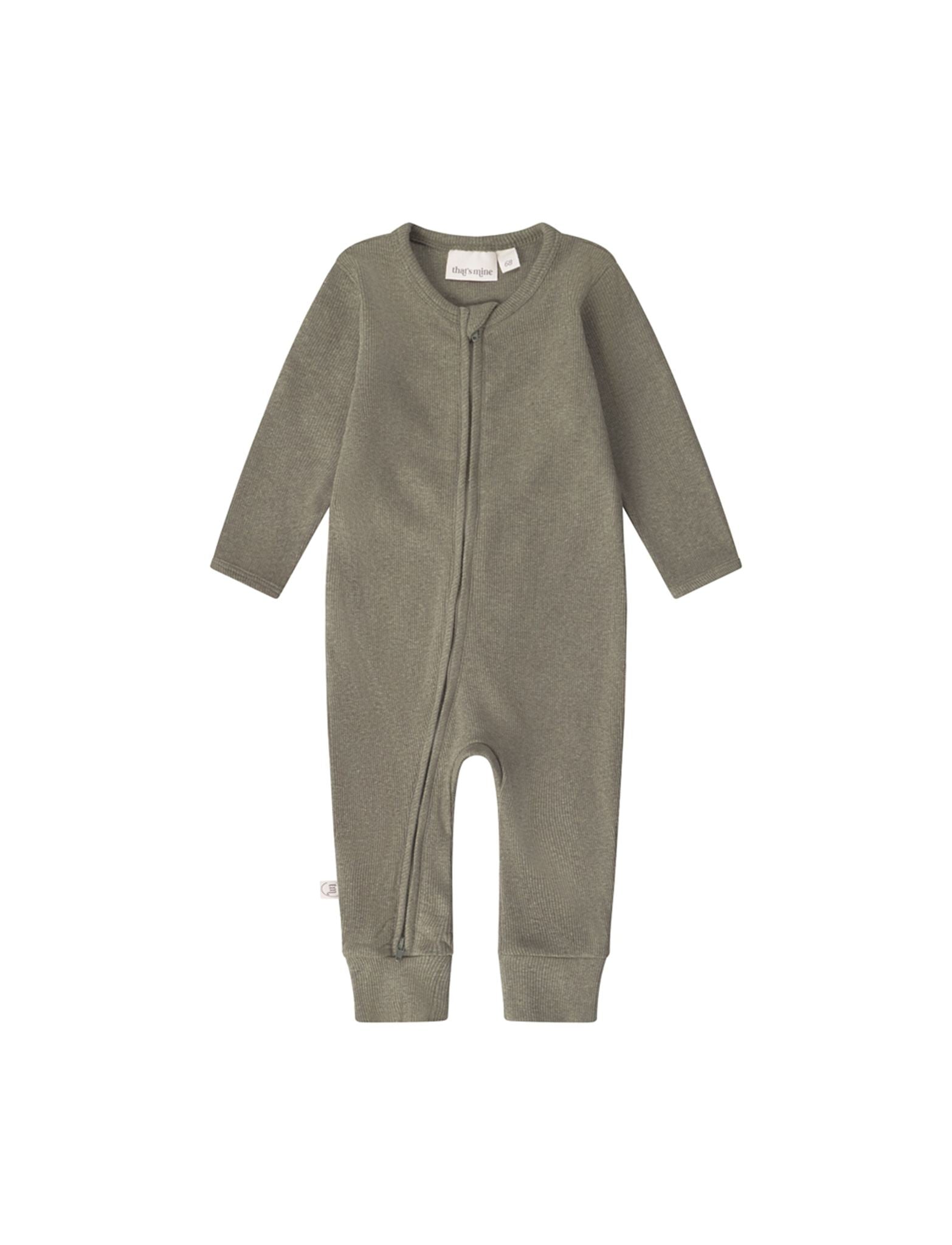 That's Mine Cathie onesie - Green melange - 95% Organic cotton / 5% Elastane Buy Tøj||Overdele||Onesies||Nattøj||Alle||Favoritter||personale||Baby essentials||alt minus sløjfe||NOOS||mette-sale||Forår & sommer 2026||Green melange||Jersey||Orderly Emails - Recommended Products||All here.