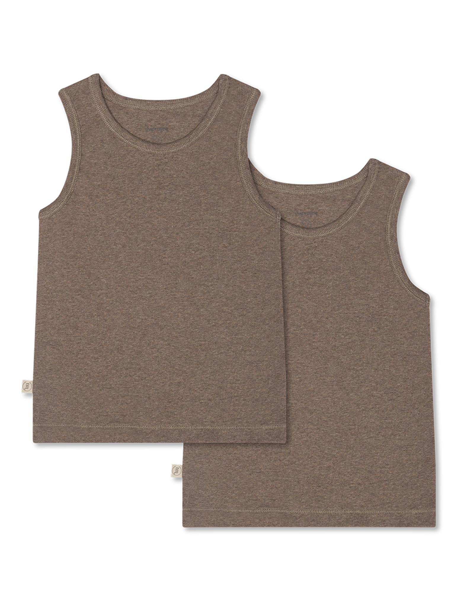 That's Mine Cuno tanktop 2-pak - Brown melange - 95% Organic cotton / 5% Elastane Buy Tøj||Undertøj||Undertøj||Alle||Favoritter||personale||alt minus sløjfe||NOOS||New in for the boys||Brown melange||mette-sale||Jersey||Jersey||Orderly Emails - Recommended Products||All here.