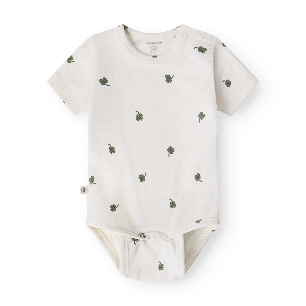 That's Mine Ellis SS bodystocking - Specks of luck - 48% Organic cotton / 47% Modal / 5% Elastane Buy Bodystockings||Undertøj||personale||Basics here.