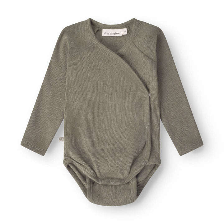 That's Mine Cala slå-om bodystocking - Green melange - 95% Organic cotton / 5% Elastane Buy Bodystockings||Undertøj||personale||Basics here.