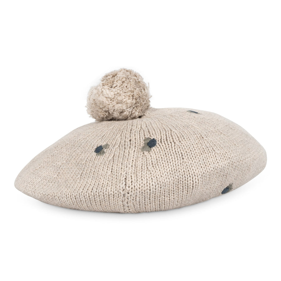 That's Mine Bibou knitted beret - Pistachio shell melange - 100% Organic cotton Buy Tøj||Overdele||Strik||Udsalg||Alle||Udsalg tøj here.