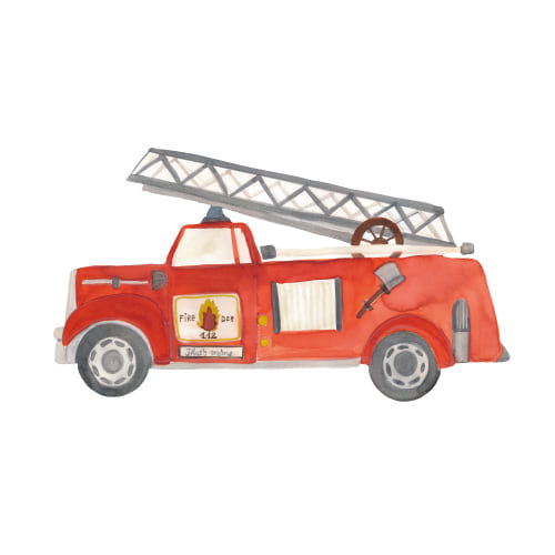 That's Mine Wallsticker Fire truck - Multi - 100% Textile foil Buy Bolig & udstyr||Børneværelset||Wallstickers||Alle||personale||Influencer choice here.