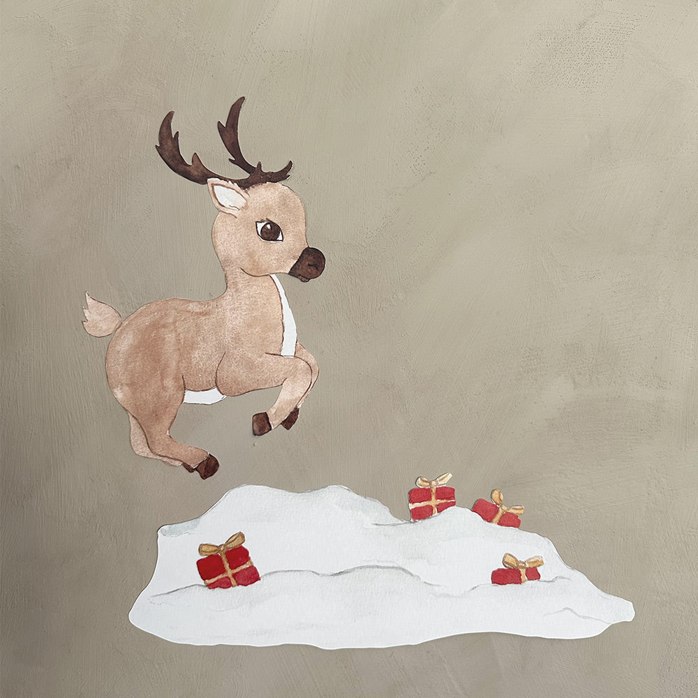 Wandtattoo Rudolph und Geschenke - Multi