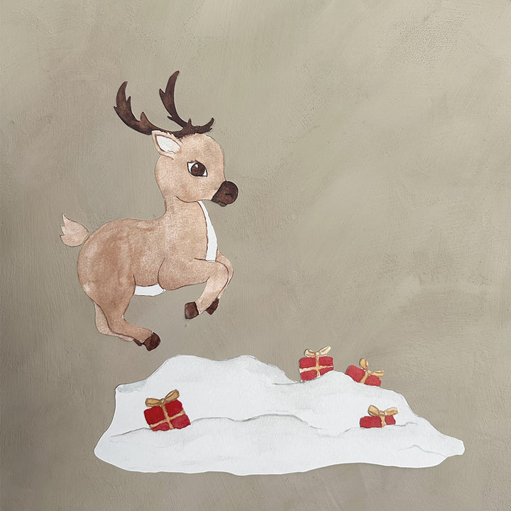 Wandtattoo Rudolph und Geschenke - Multi